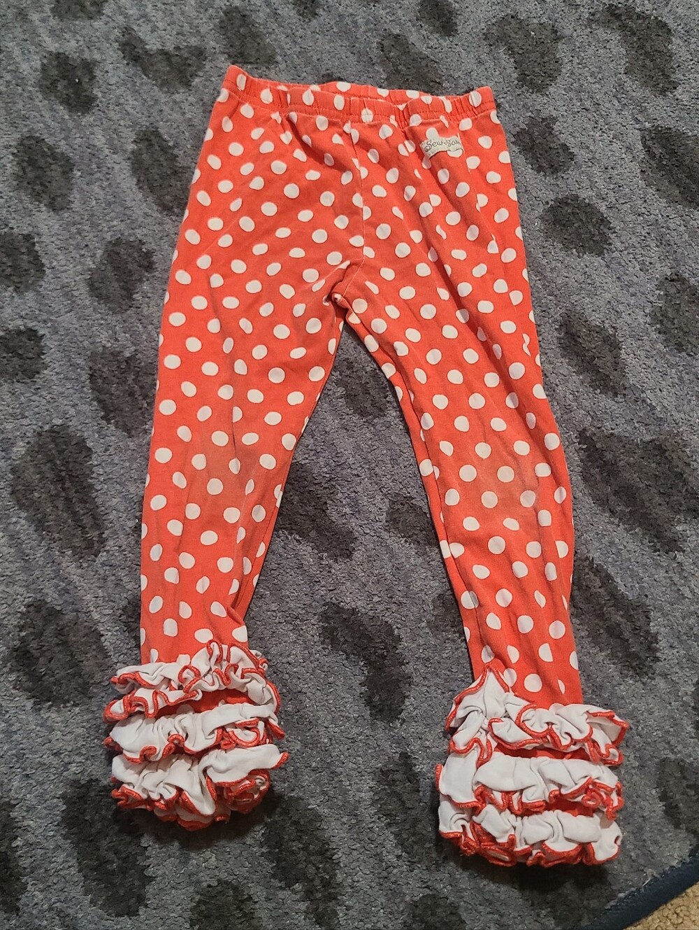 Sew Sassy Orange Ruffle pants sz 2T